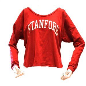 Stanford University Women's Scoop Neck Long Sleeve T Shirt Red NEW Large